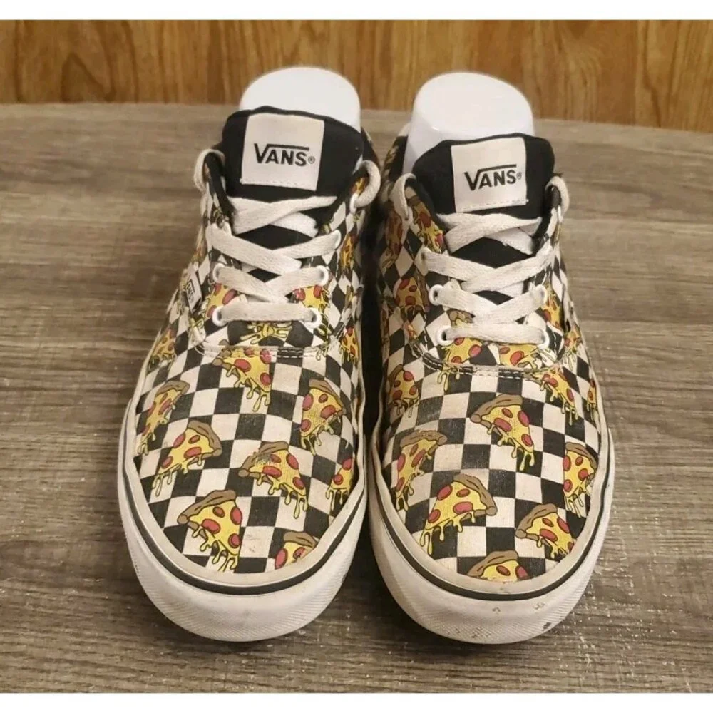 Vans Skate Shoe Tie Sneaker Shoes‎ Youths Size 6 Pizza Checkerboard